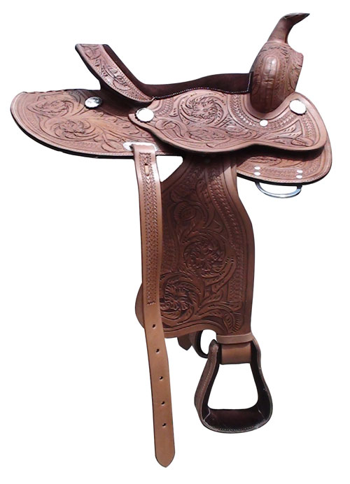 WESTERN SADDLE FULL CARVING NATURAL